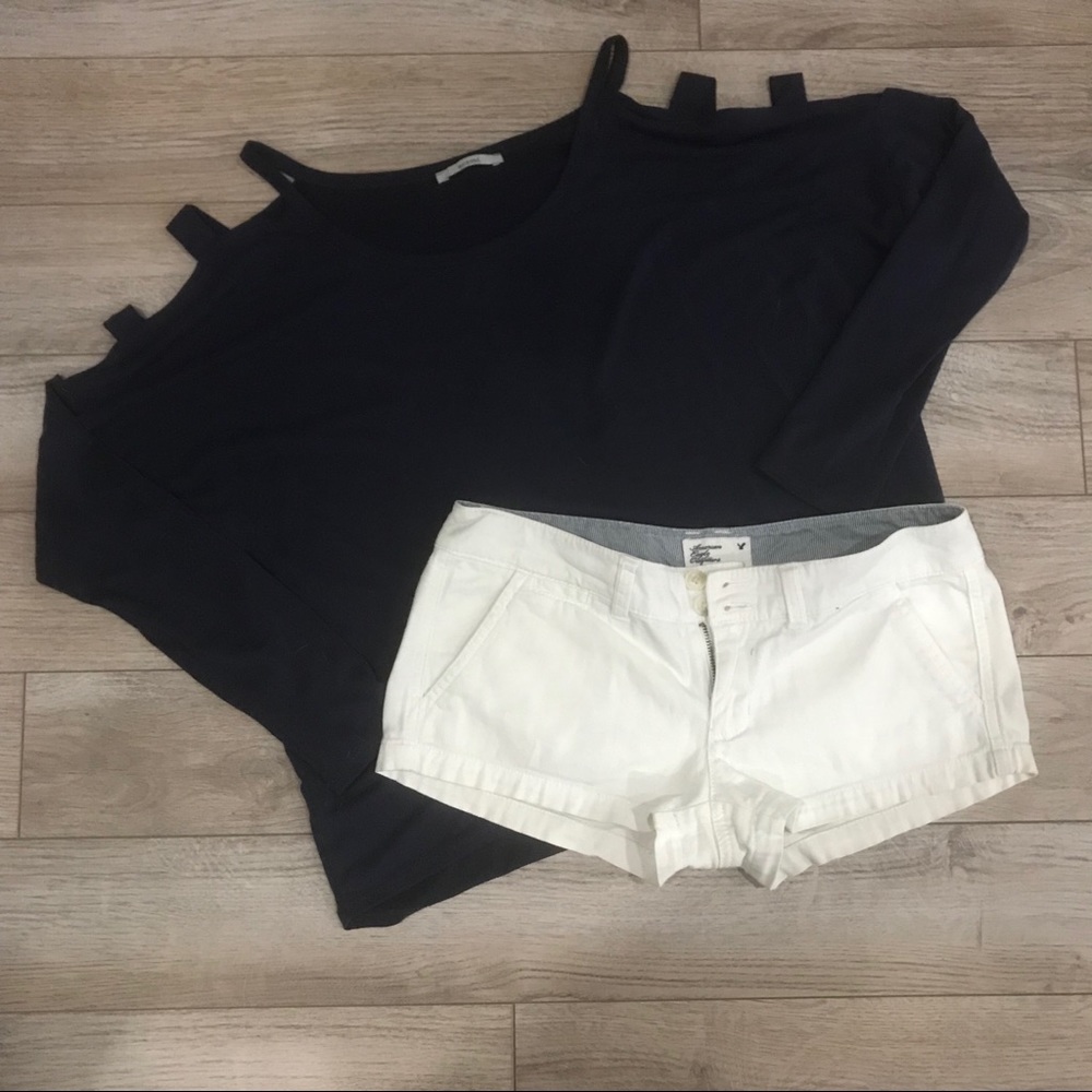 American Eagle Outfitters White Chino Shorts